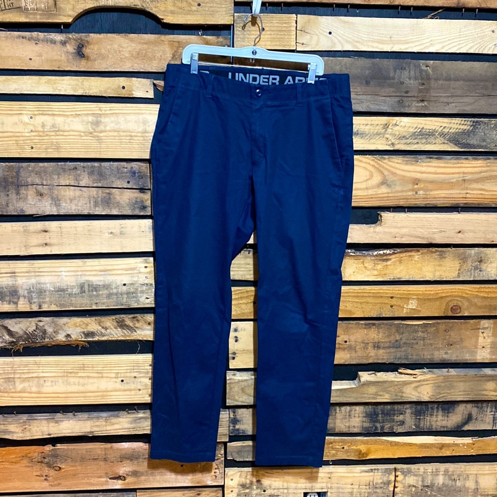 Under Armour UA‎ Showdown Chino Tapered Pants In Navy Blue Size 36